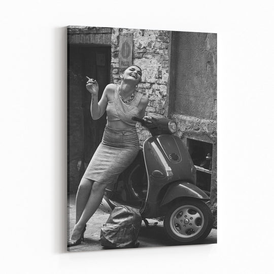 Obraz na płótnie Kobieta na Vespie