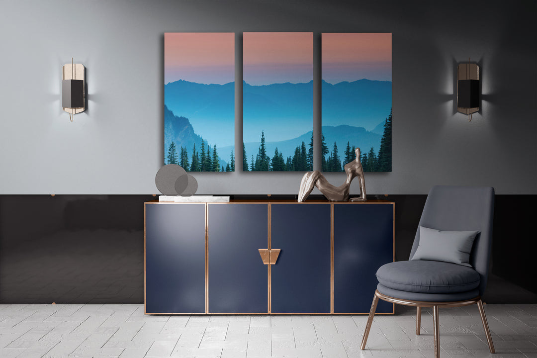 MultiPanel Picture Evening in the Mountains