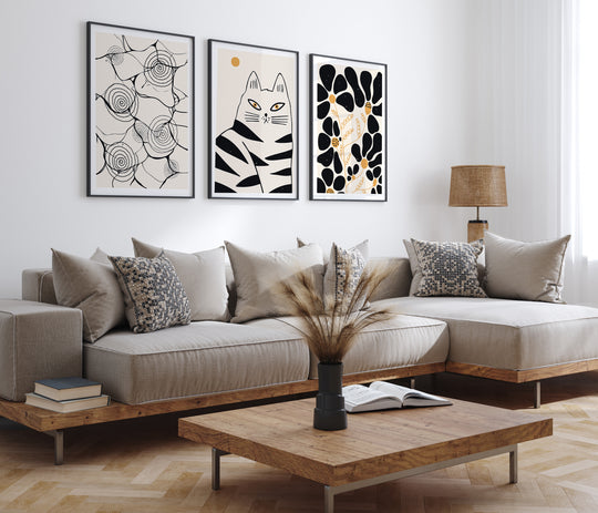 Poster Black and yellow flowers