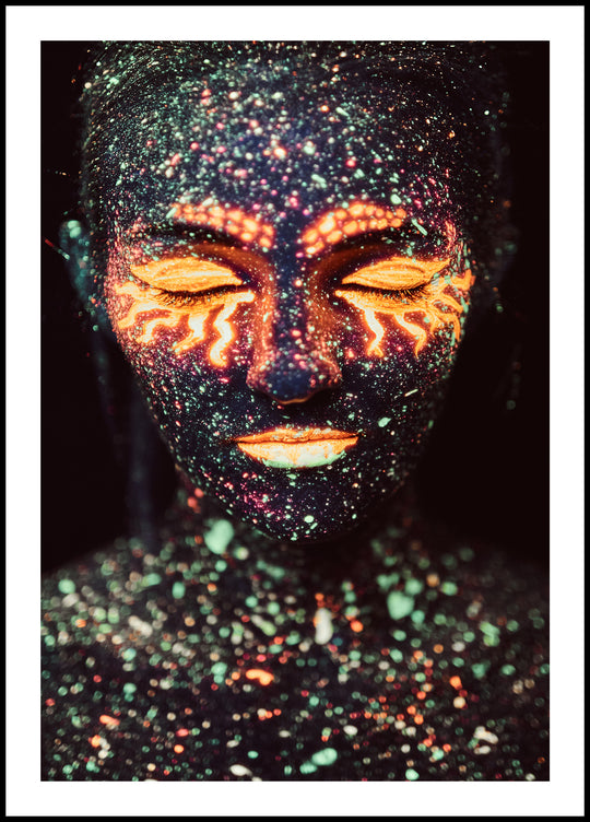 Poster Girl painted with fluorescent powder
