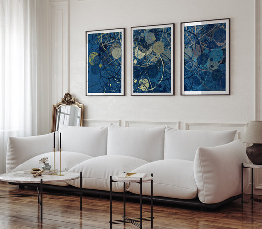 Poster Navy Blue Abstraction 1