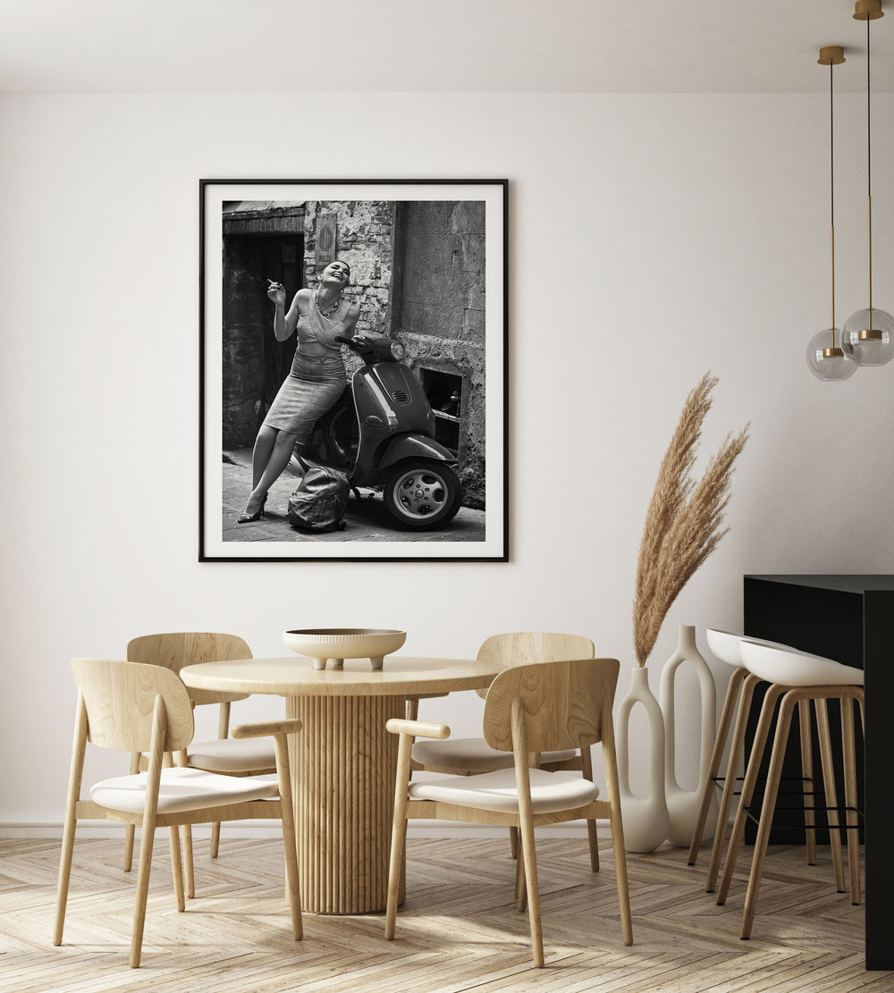 Poster Woman on a Vespa
