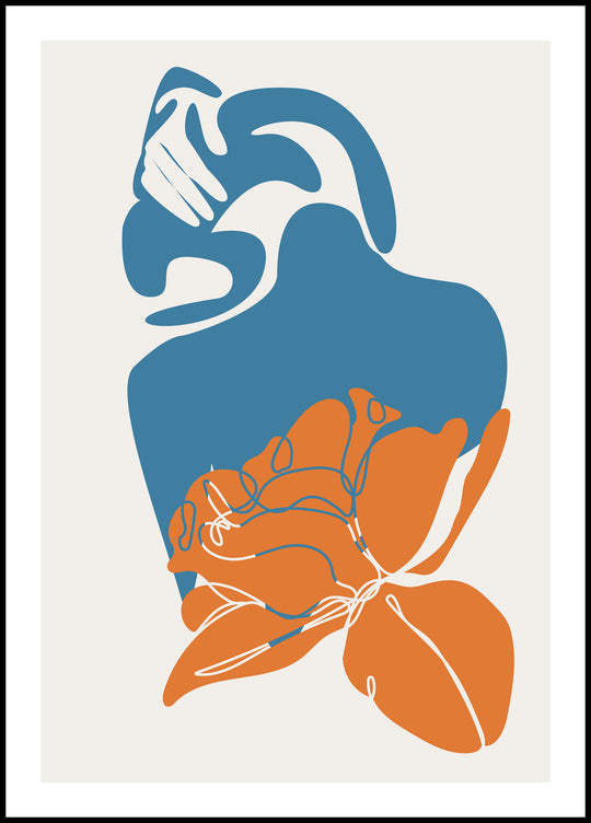 Poster Woman on a flower background