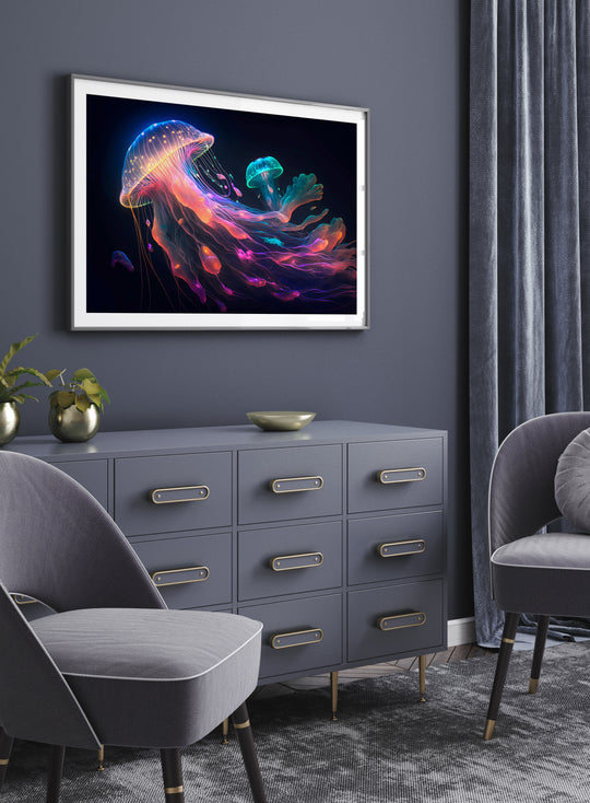Plakat Neonowe meduzy