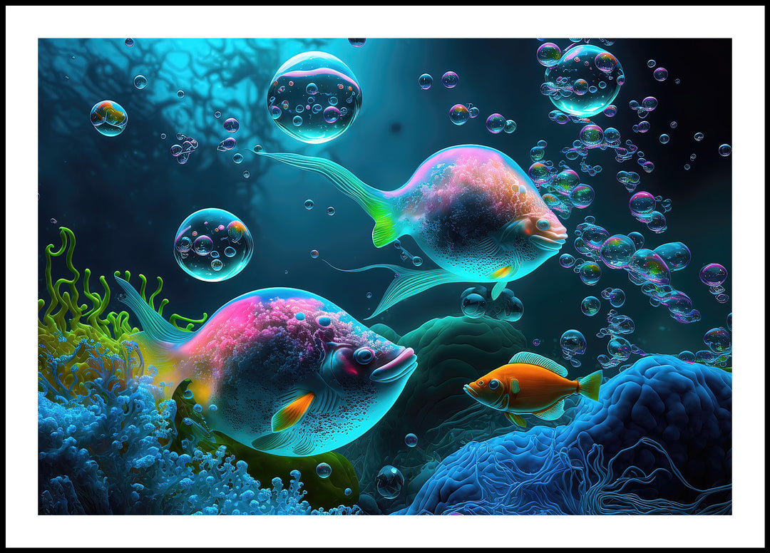 Neon Fish Poster