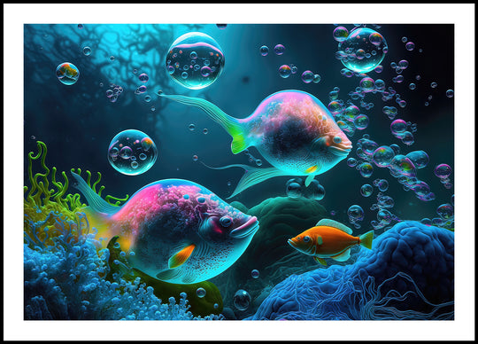 Neon Fish Poster