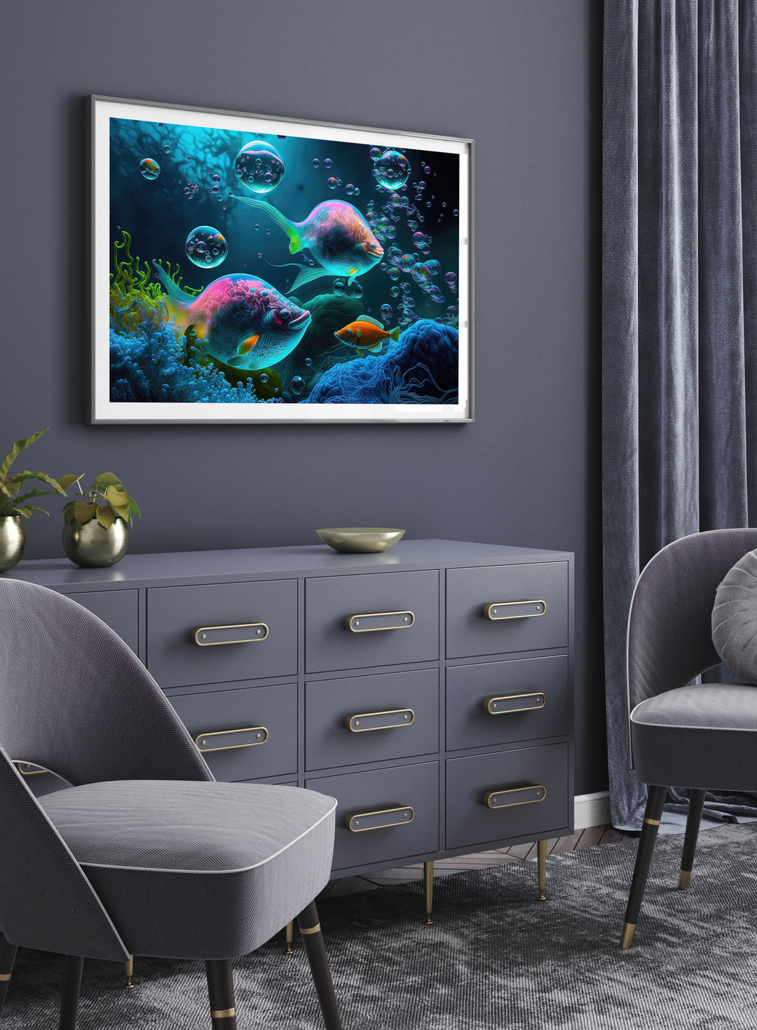 Neon Fish Poster