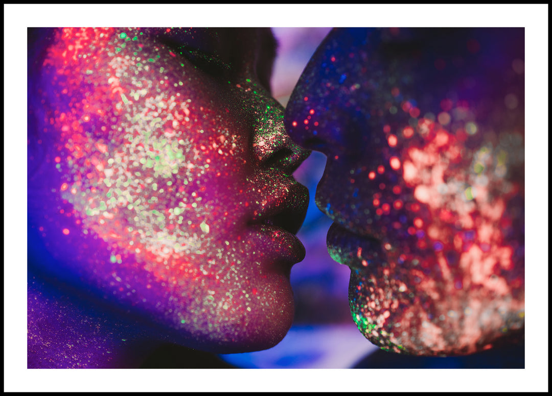 Kiss in Neon Poster