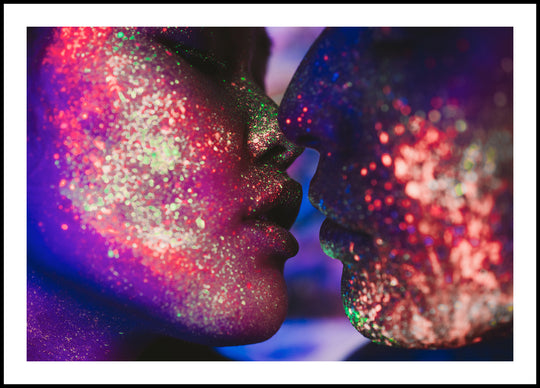 Kiss in Neon Poster