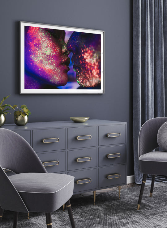 Kiss in Neon Poster