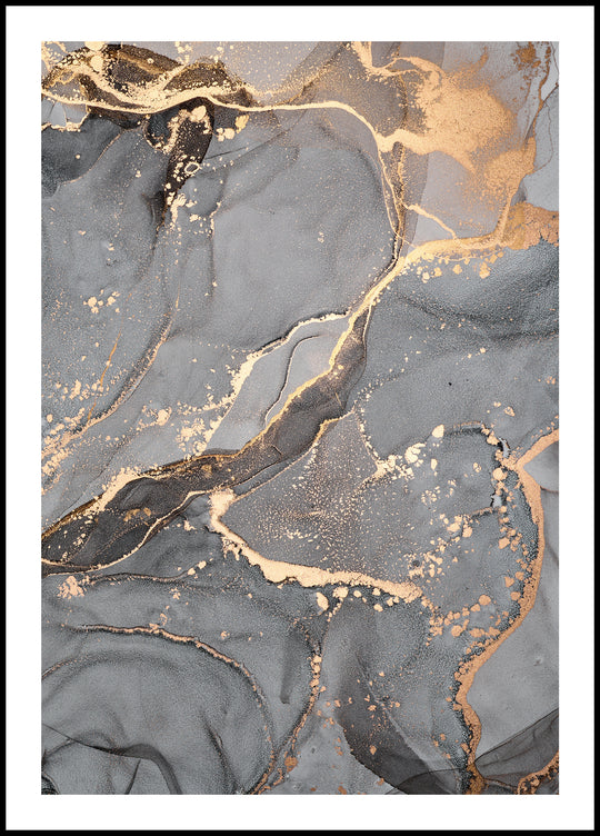 Poster Gold gray pattern 2