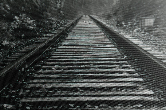 Obraz na płótnie Tory czarno-białe