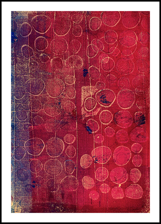 Poster Abstraction red and gold