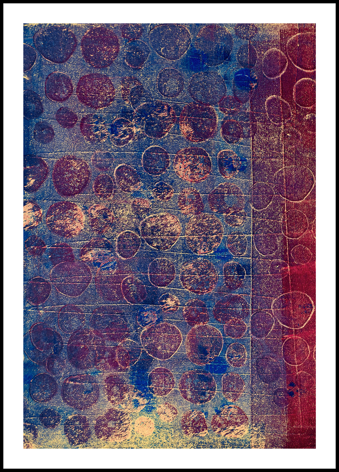 Poster Abstraction blue and gold