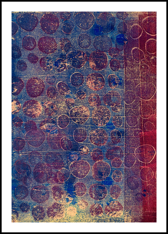 Poster Abstraction blue and gold
