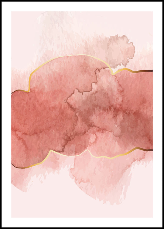 Poster Abstraction rosa brown 1