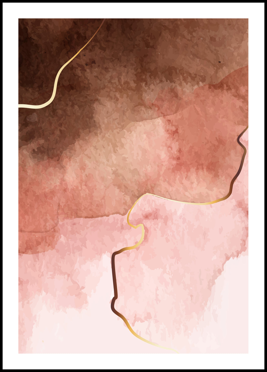Poster Abstraction rosa brown 2