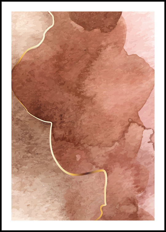 Poster Abstraction rosa brown 3