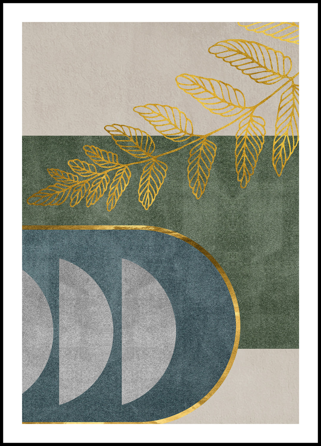 Poster Abstraction with gold leaf