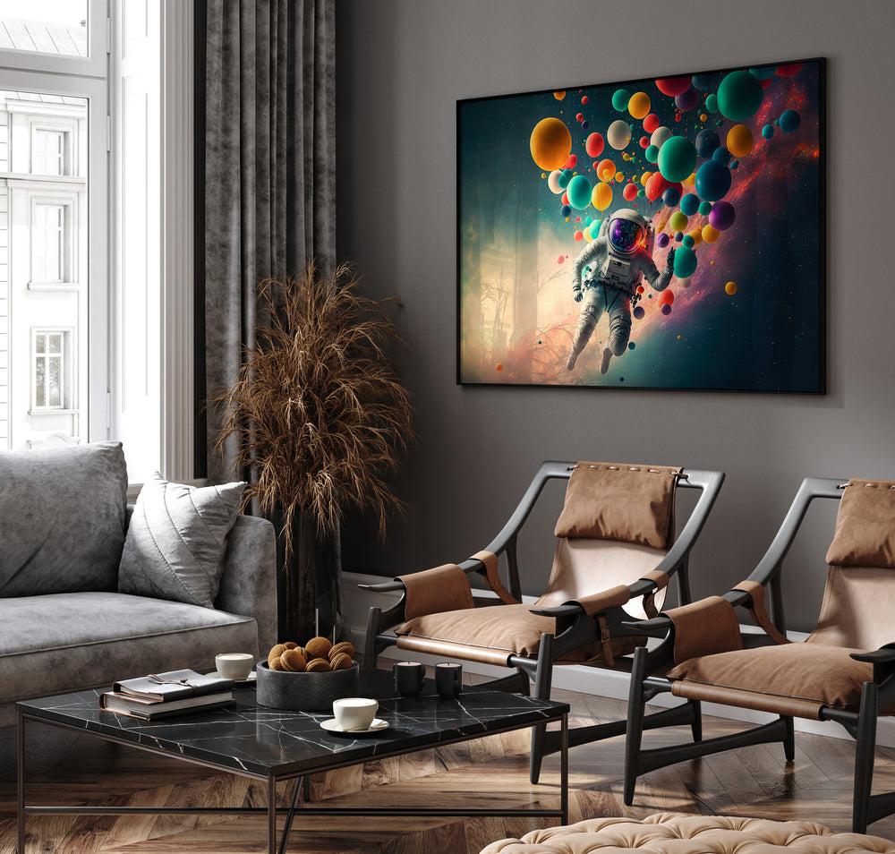 Poster Astronaut with balloons
