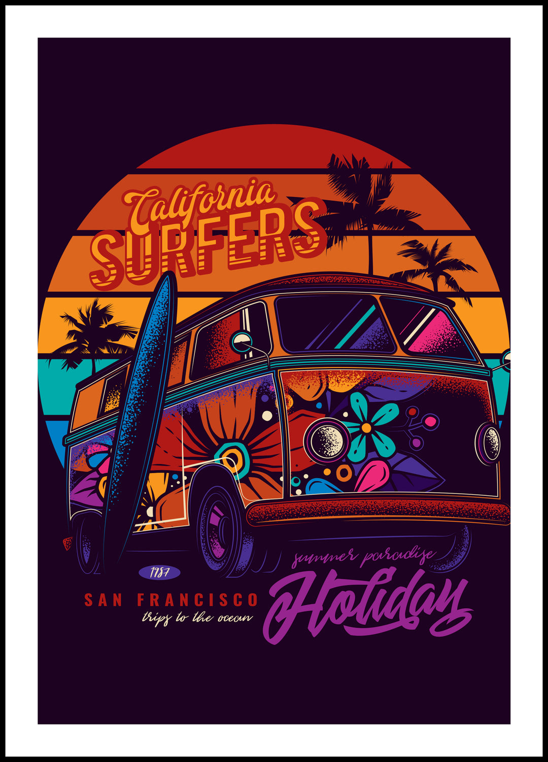 Plakat California surfers