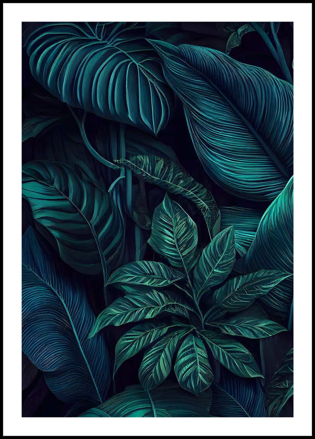 Poster Dark Green Leaves 1
