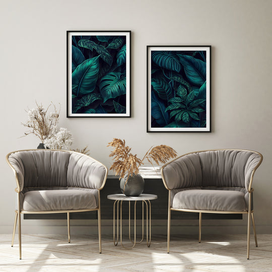 Poster Dark Green Leaves 2
