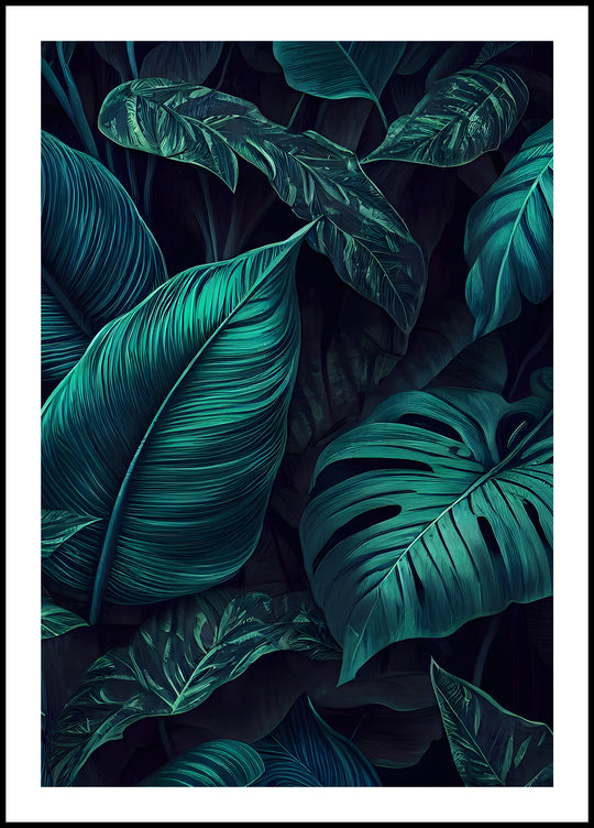 Poster Dark Green Leaves 2