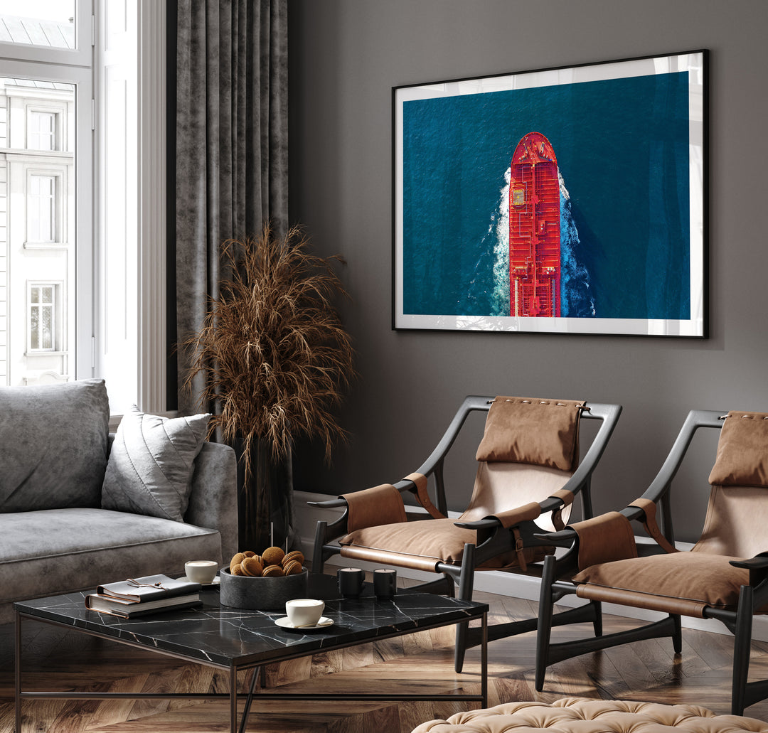 Poster Red Container Ship