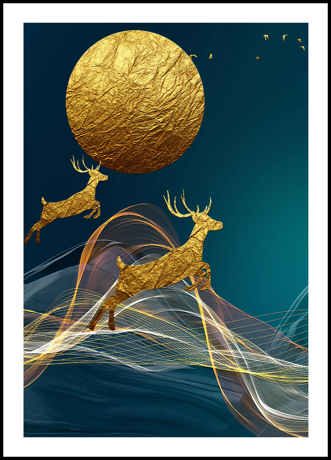 Poster Two Golden Deers