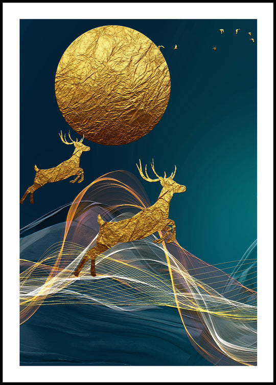 Poster Two Golden Deers