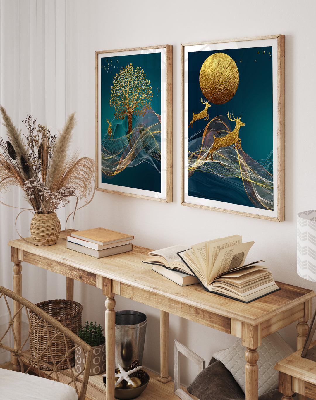 Poster Deer at the Golden Tree