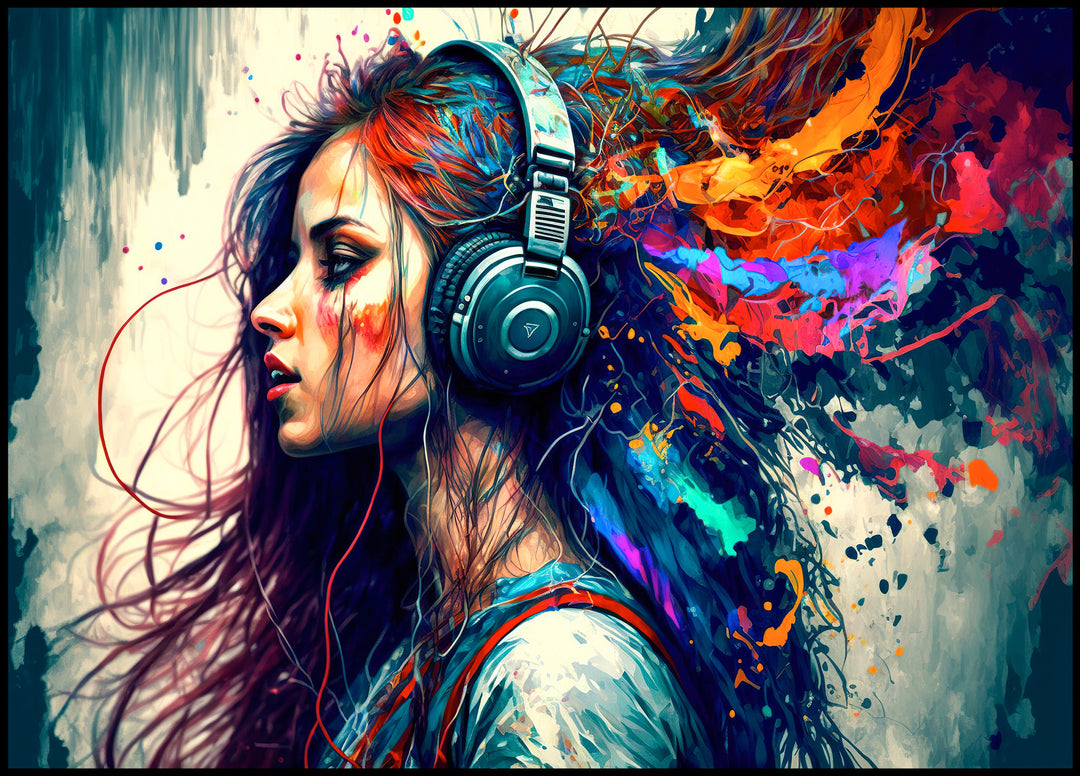Poster Girl with headphones