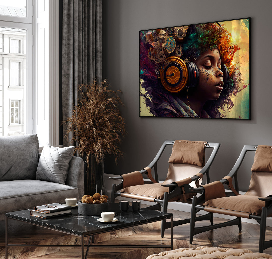 Poster Girl with Headphones