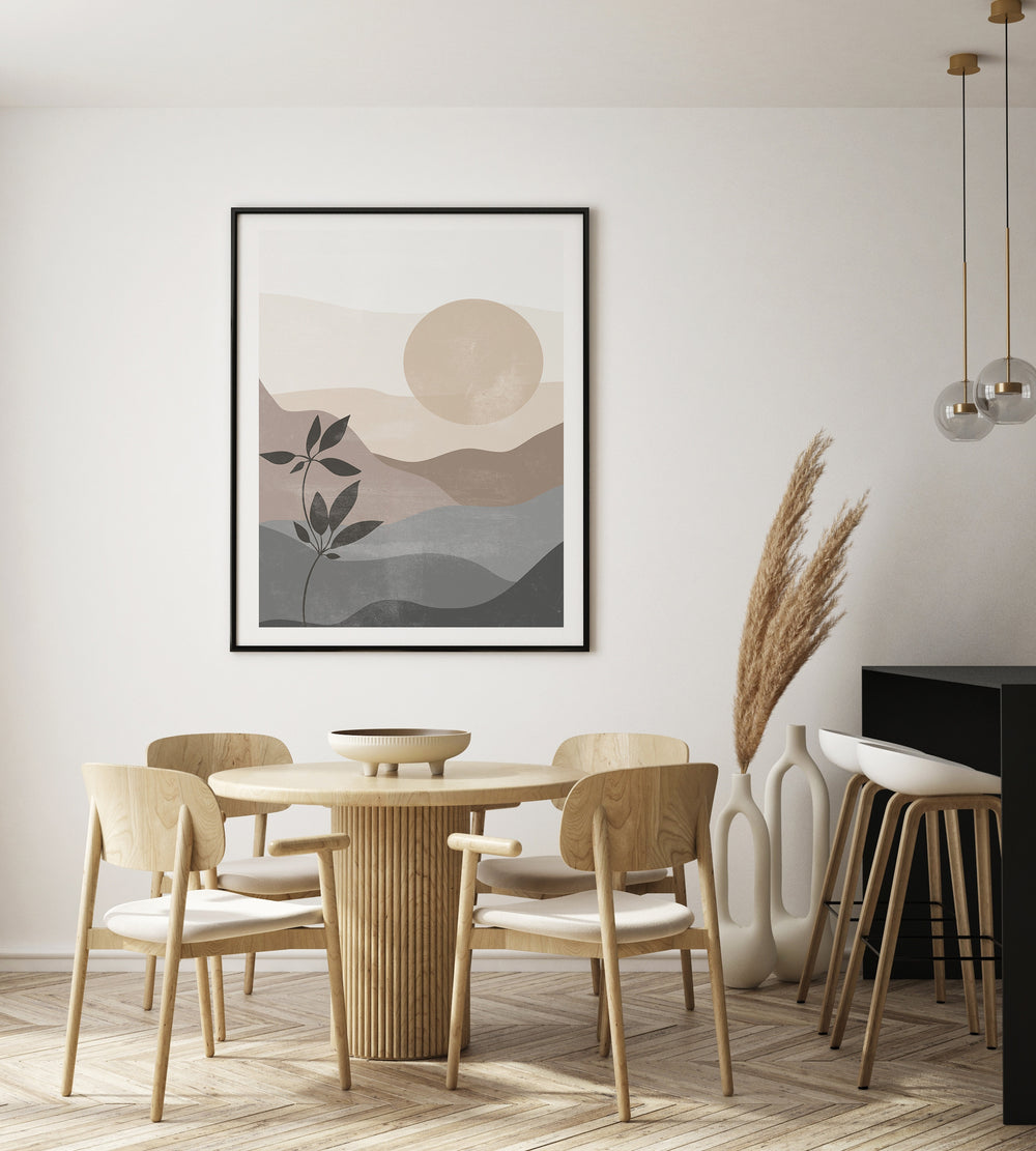 Poster Mountains in gray and brown colors