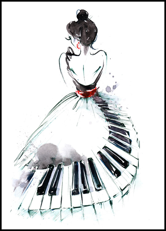 Poster Woman Piano