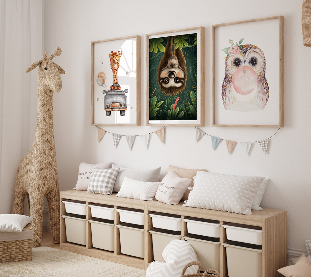 Sloth Mom with Baby Poster