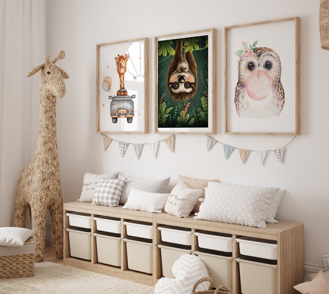 Sloth Mom with Baby Poster