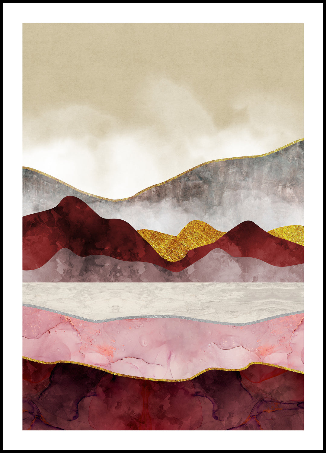 Poster Fog over the mountains