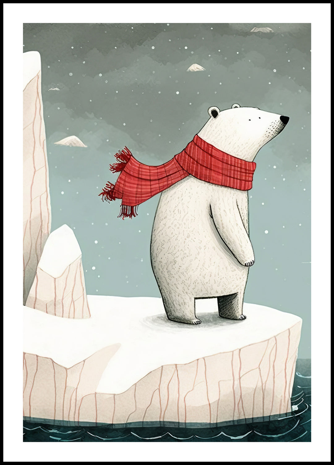 Poster Polar Bear on an Iceberg