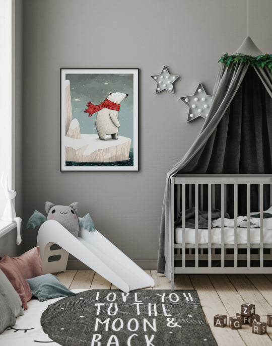 Poster Polar Bear on an Iceberg