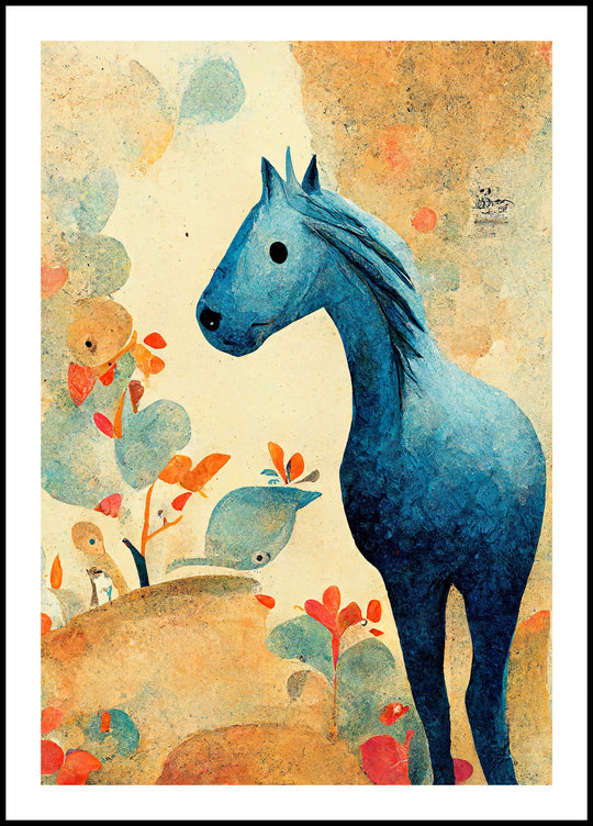 Blue Horse Poster
