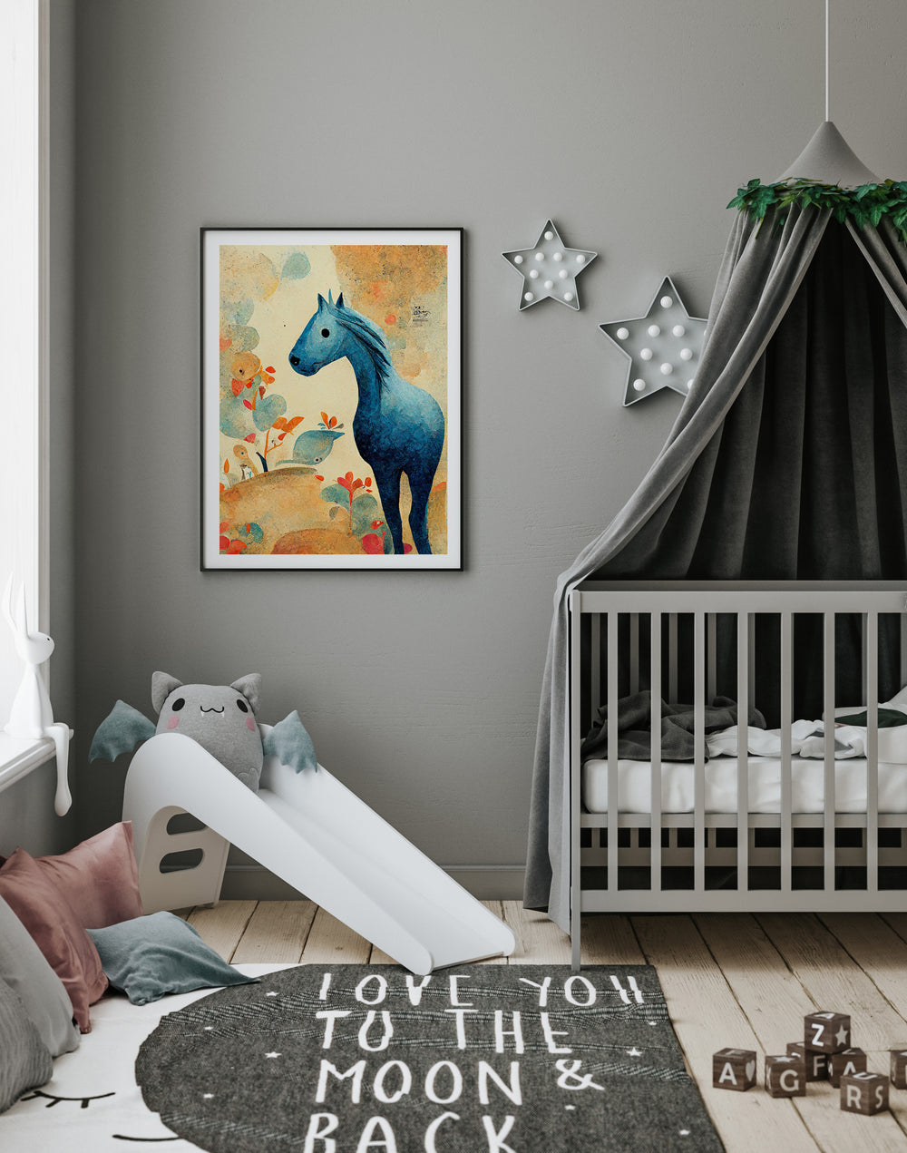 Blue Horse Poster
