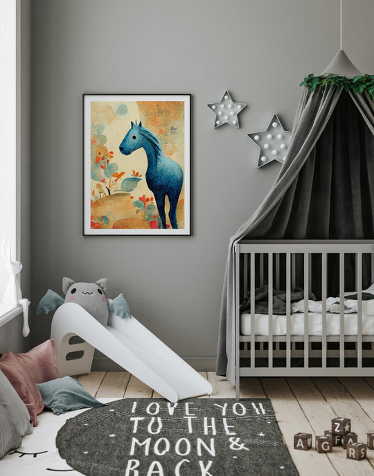 Blue Horse Poster