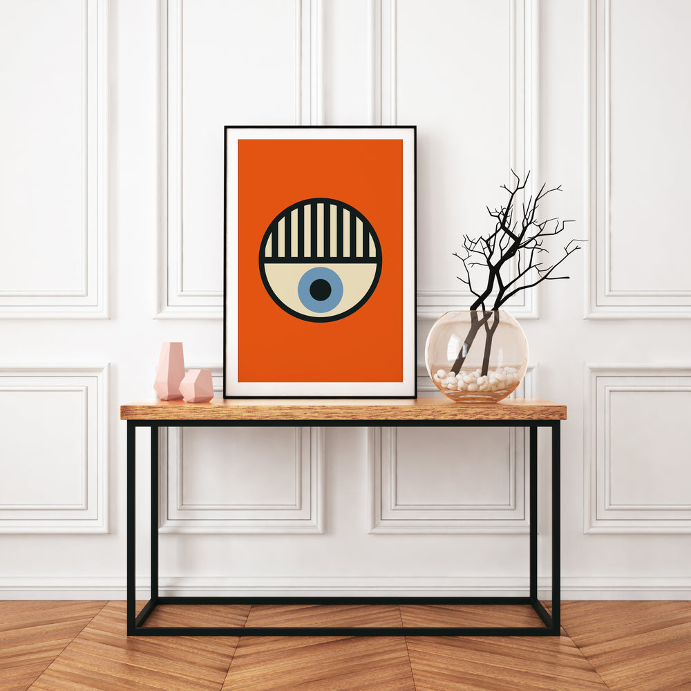Poster Eye on a red background