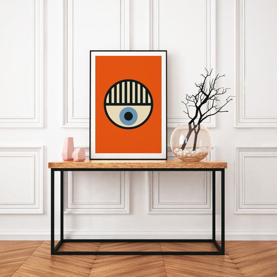 Poster Eye on a red background