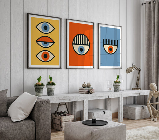 Poster Eye on a yellow background