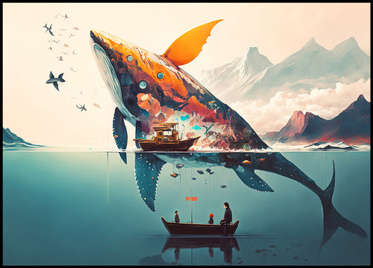 Looking at a Whale Poster