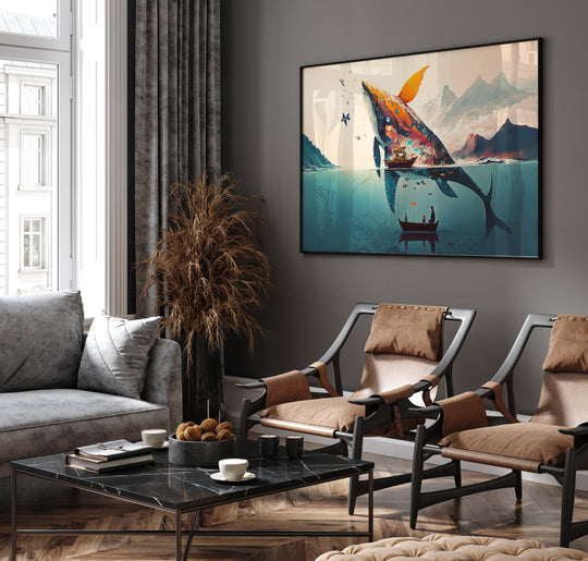 Looking at a Whale Poster