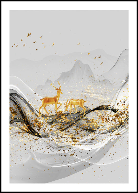 Poster Roe deer in the mountains